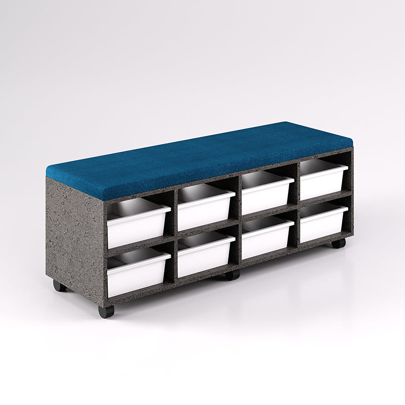 Mobile Bench Cupboard with 8 Trays (Single Sided)