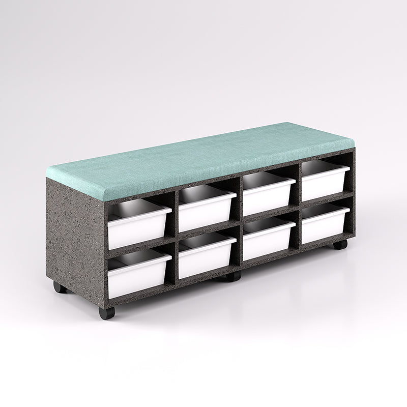 Mobile Bench Cupboard with 8 Trays (Single Sided)