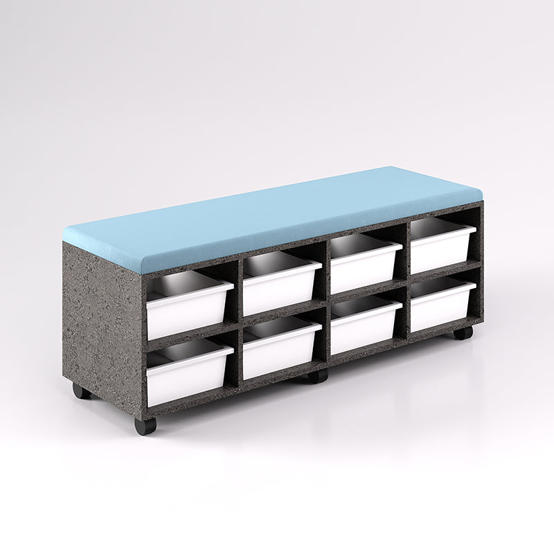 Mobile Bench Cupboard with 8 Trays (Single Sided)