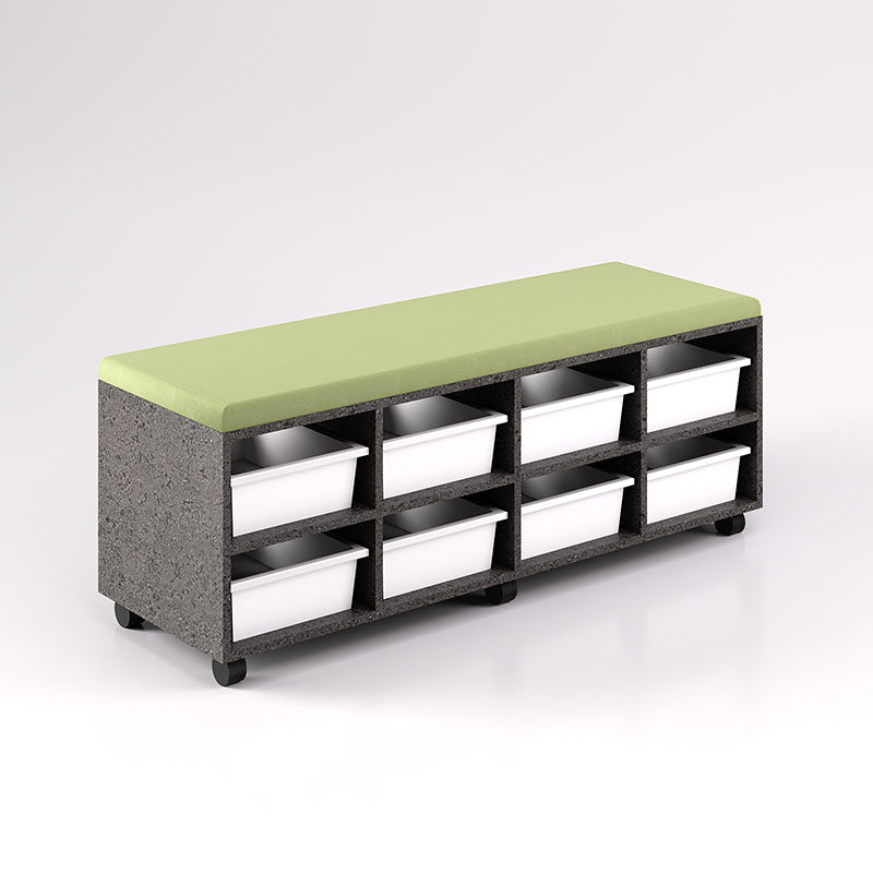 Mobile Bench Cupboard with 8 Trays (Single Sided)