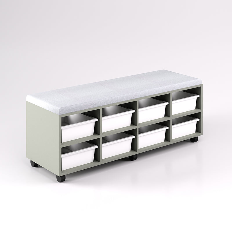 Mobile Bench Cupboard with 8 Trays (Single Sided)