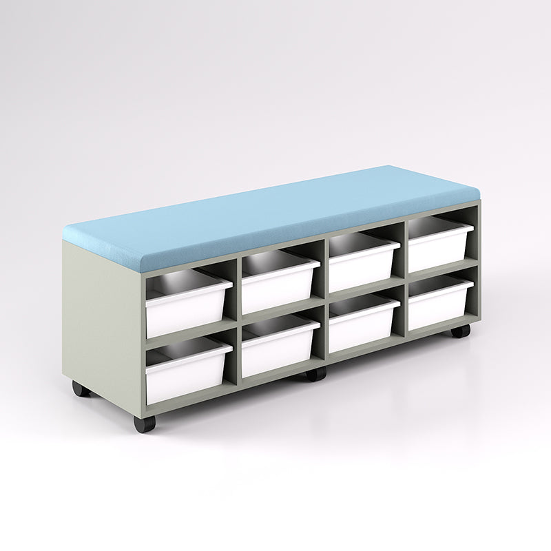 Mobile Bench Cupboard with 8 Trays (Single Sided)