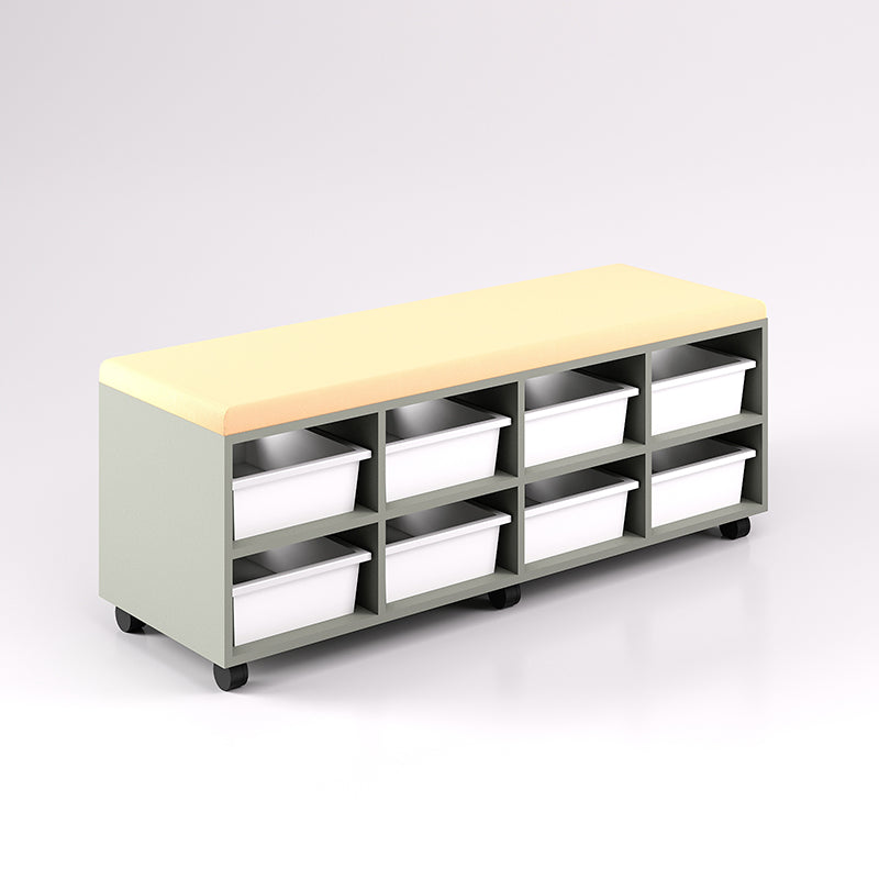 Mobile Bench Cupboard with 8 Trays (Single Sided)