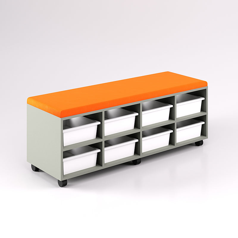 Mobile Bench Cupboard with 8 Trays (Single Sided)
