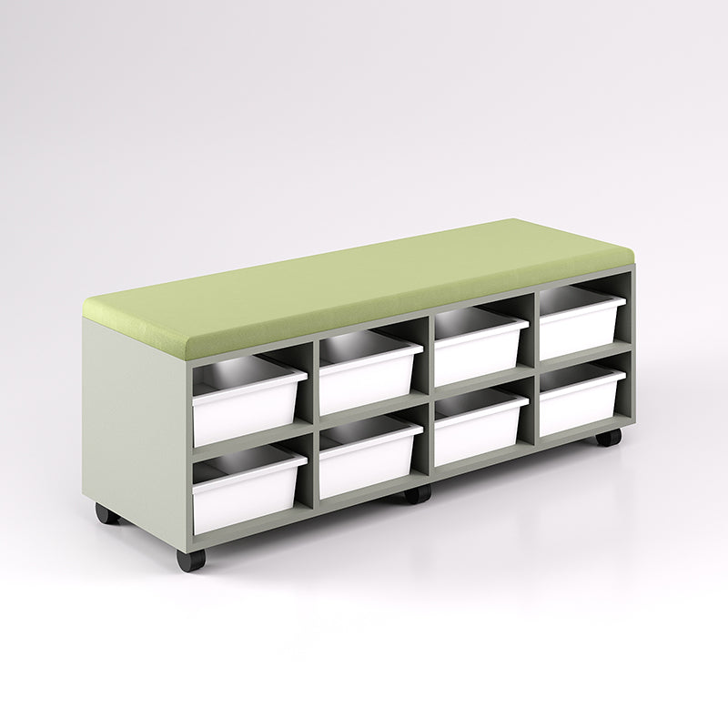 Mobile Bench Cupboard with 8 Trays (Single Sided)