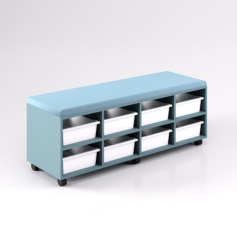 Mobile Bench Cupboard with 8 Trays (Single Sided)