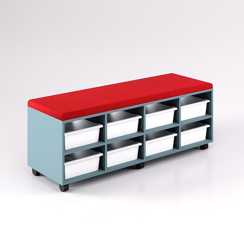 Mobile Bench Cupboard with 8 Trays (Single Sided)