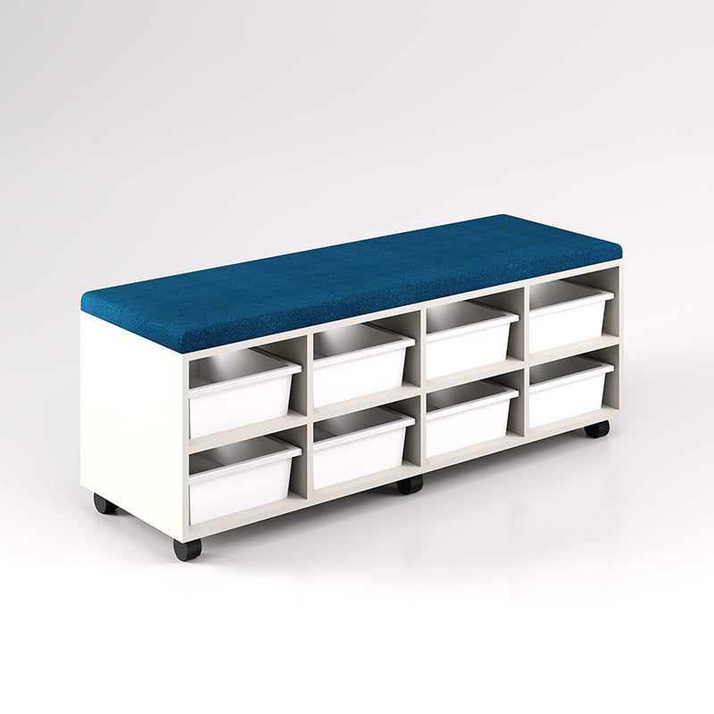 Mobile Bench Cupboard with 8 Trays (Single Sided)