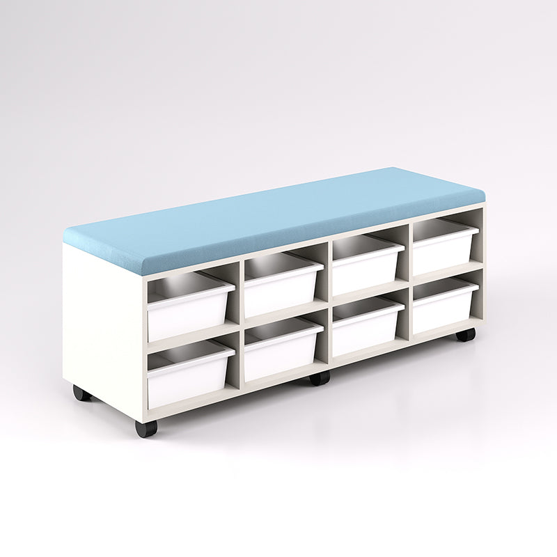 Mobile Bench Cupboard with 8 Trays (Single Sided)