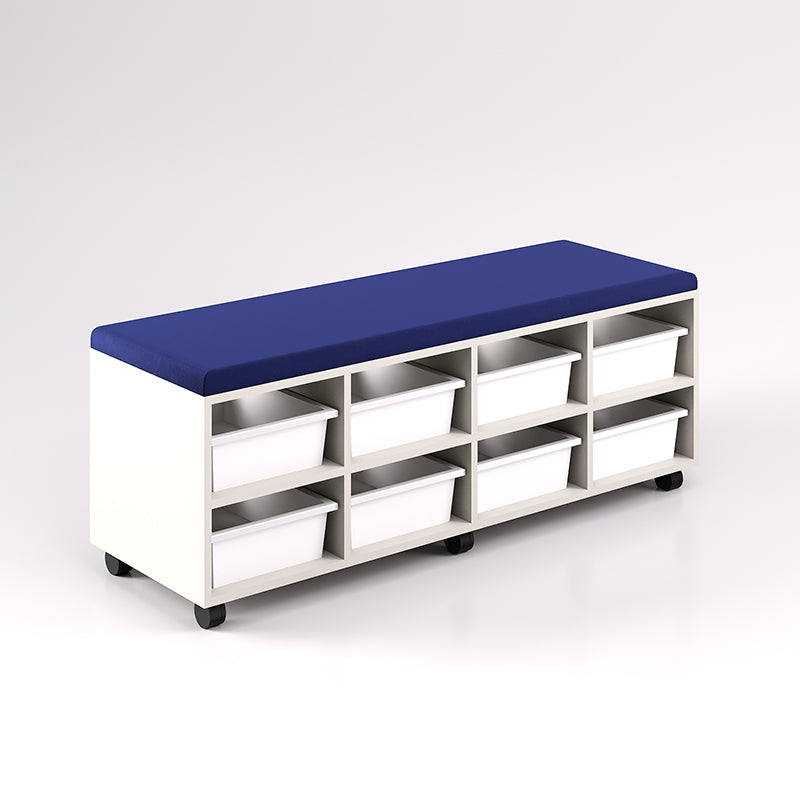 Mobile Bench Cupboard with 8 Trays (Single Sided)