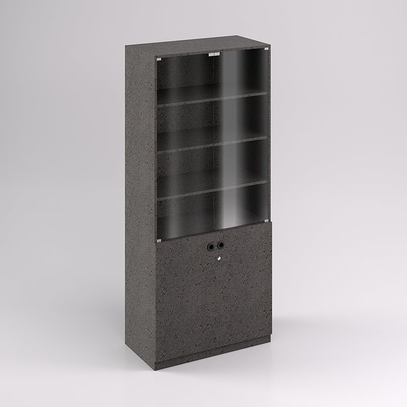 Bookcase, Glass Doors, 880 X 470 X 1800H