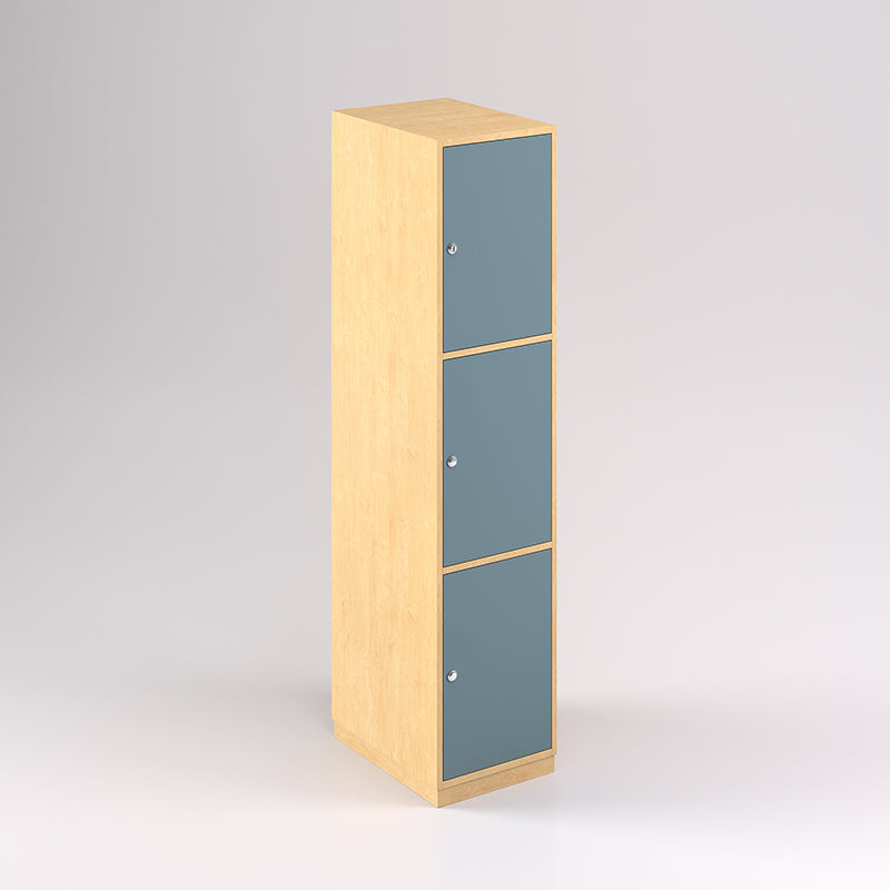 Three Door Vertical Timber Locker