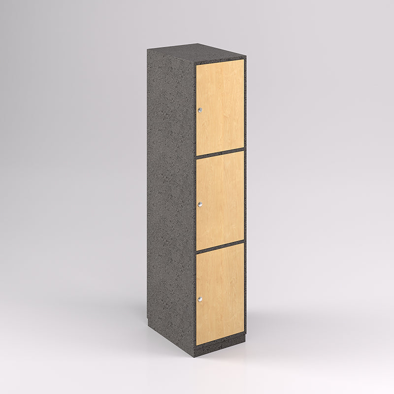 Three Door Vertical Timber Locker
