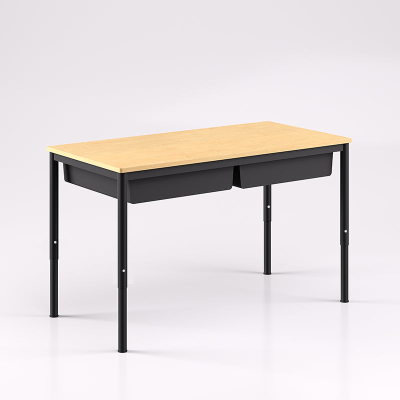 Oxford Dual Desk With Trays Adjustable Height