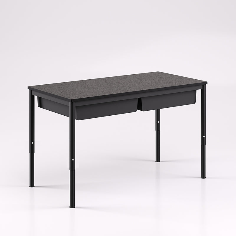 Oxford Dual Desk With Trays Adjustable Height