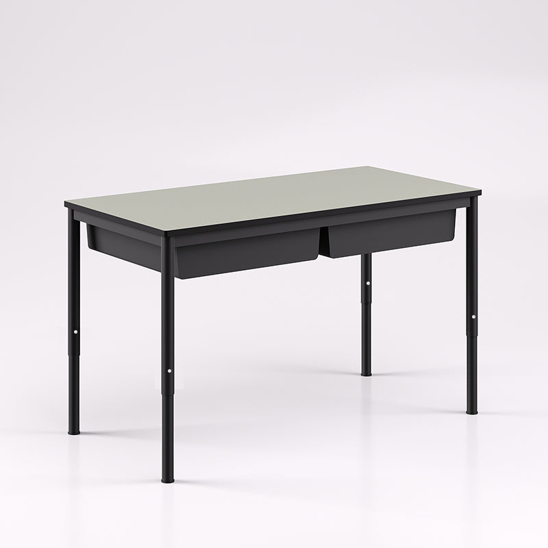 Oxford Dual Desk With Trays Adjustable Height