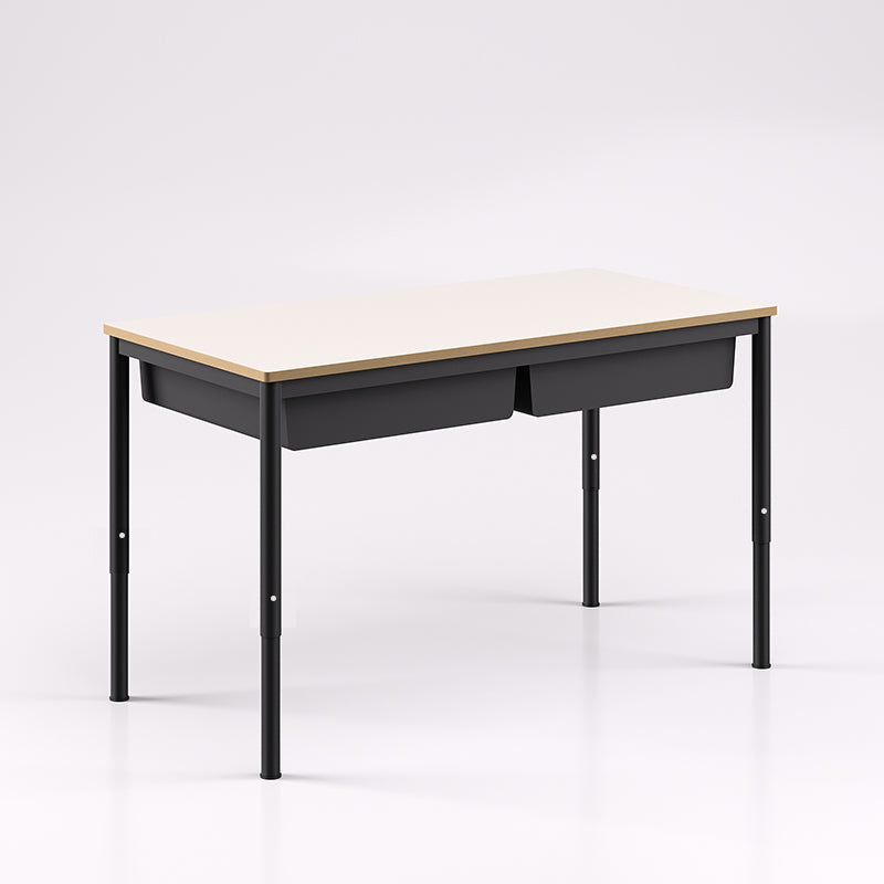 Oxford Dual Desk With Trays Adjustable Height