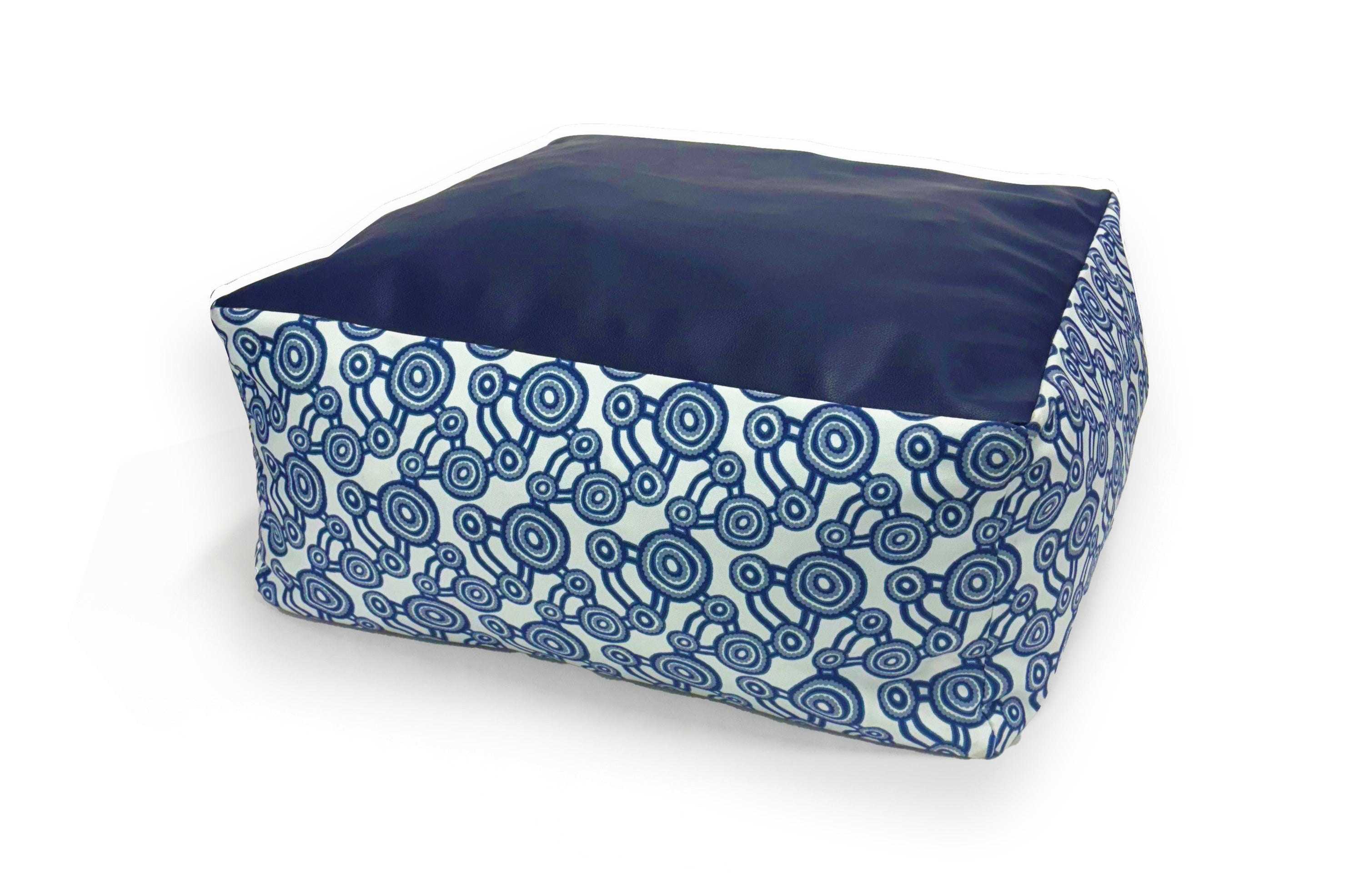Gem Ottoman Indigenous with Blue - Batger Australia