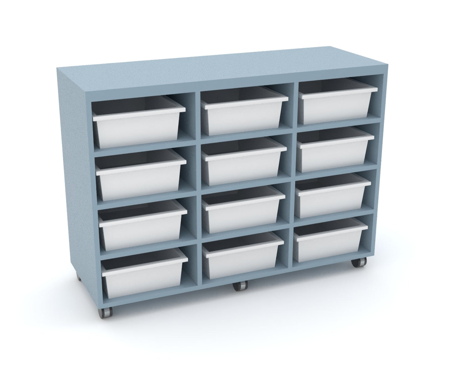 Tote Tray Unit with 12 trays Steel Blue - Batger Australia