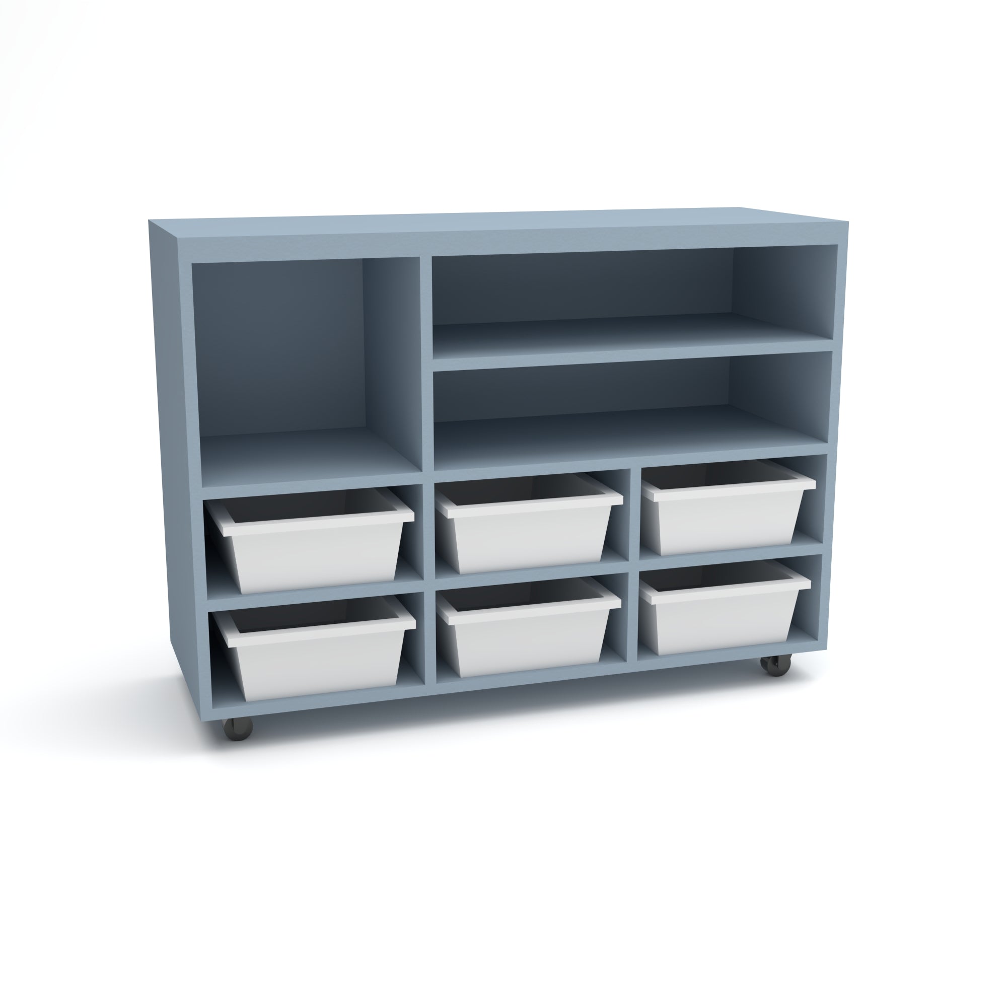 Tote Tray Unit with 6 trays Steel Blue - Batger Australia