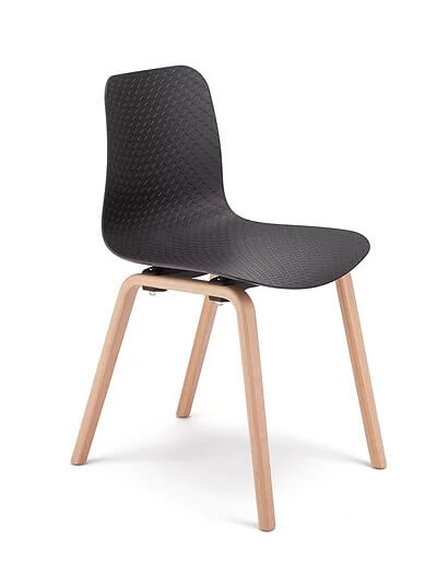 Landon Chair Black Shell & Light Oak Timber Base - Batger Australia