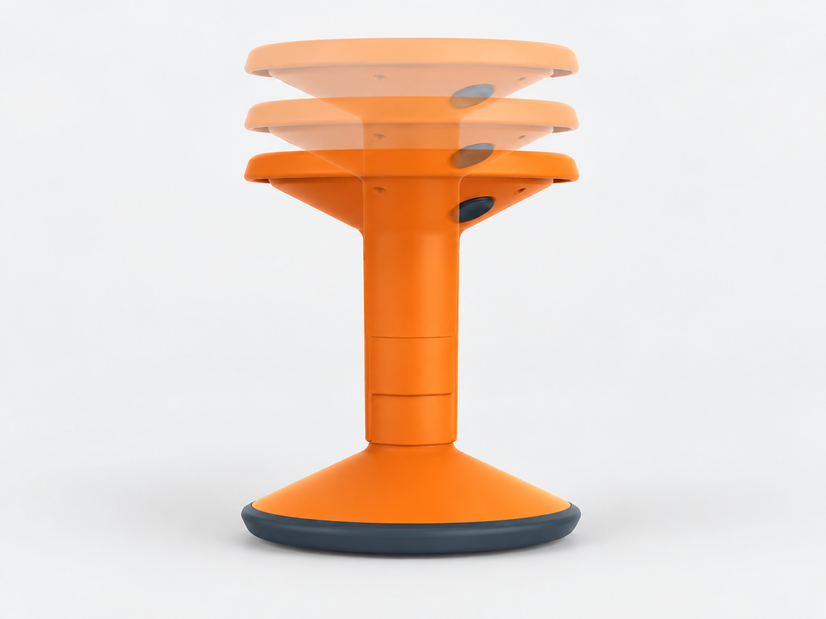 Orange Ergerite Height Adjustable Flexi Stool
